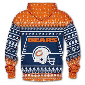 Chicago Bears Hoodie 3d Christmas Edition