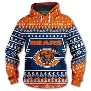 Chicago Bears Hoodie 3d Christmas Edition