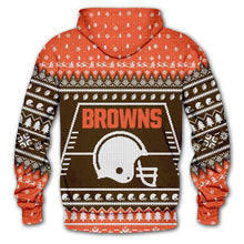 Load image into Gallery viewer, Cleveland Browns 3d Hoodie Christmas Edition