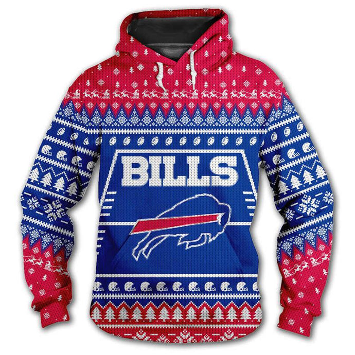 Buffalo Bills 3d Hoodie Christmas Edition