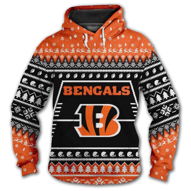 Cincinnati Bengals 3d Hoodie Christmas Edition