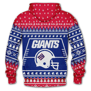 New York Giants 3d Hoodie Christmas Edition