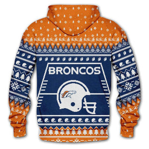 Denver Broncos 3d Hoodie Christmas Edition