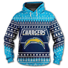 Load image into Gallery viewer, Los Angeles Chargers 3d Hoodie Christmas Edition