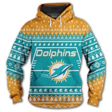 Load image into Gallery viewer, Miami Dolphins Hoodie Christmas Edition