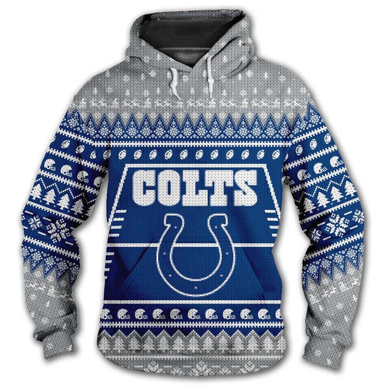 Indianapolis Colts 3d Hoodie Christmas Edition