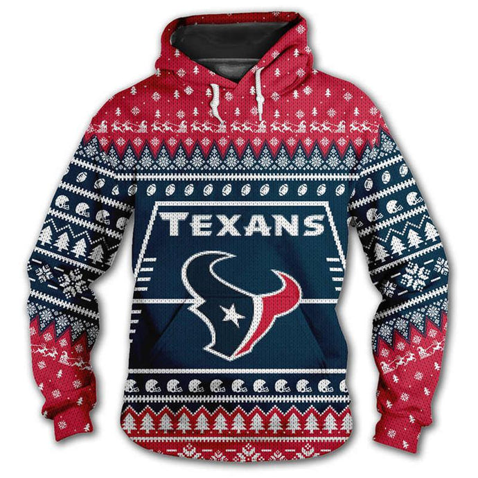 Houston Texans 3d Hoodie Christmas Edition