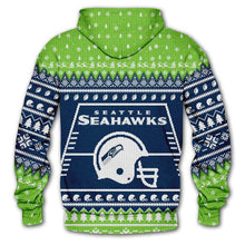 Load image into Gallery viewer, Seattle Seahawks 3d Hoodie Christmas Edition