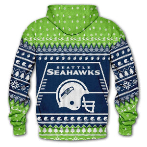 Seattle Seahawks 3d Hoodie Christmas Edition