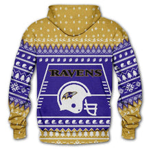 Load image into Gallery viewer, Baltimore Ravens 3d Hoodie Christmas Edition