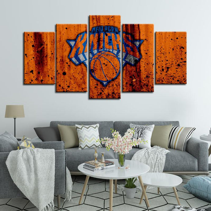 New York Knicks Rough Look 5 Pieces Wall Painting Canvas