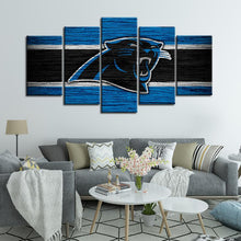 Load image into Gallery viewer, Carolina Panthers Wooden Look 5 Pieces Wall Painting Canvas