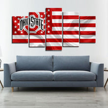Load image into Gallery viewer, Ohio State Buckeyes American Flag Canvas