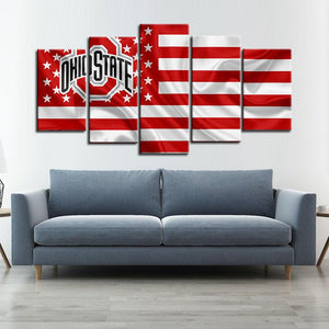 Ohio State Buckeyes American Flag Canvas