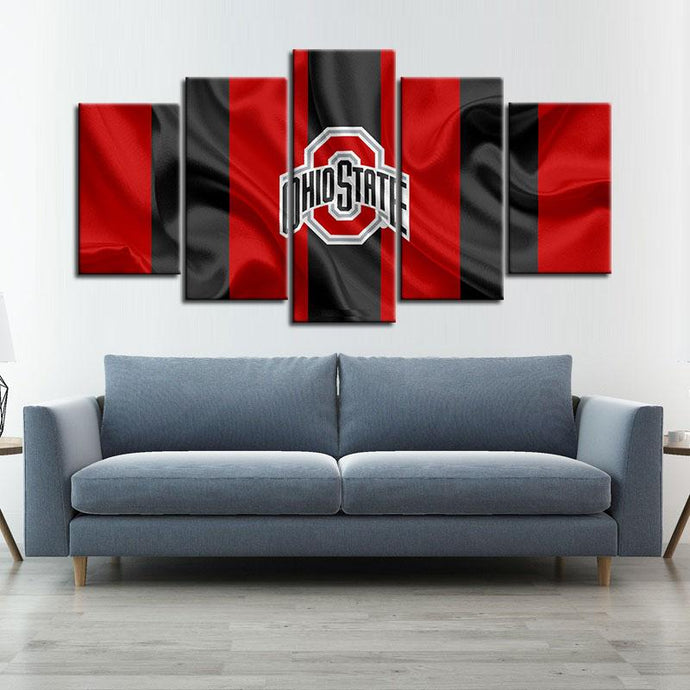 Ohio State Buckeyes Fabric Look 5 Pieces Painting Canvas