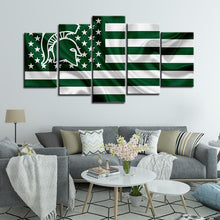 Load image into Gallery viewer, Michigan State Spartans Football American Flag 5 Pieces Painting Canvas