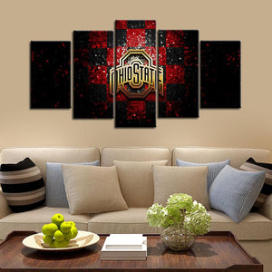 Ohio State Buckeyes Checkered Look 5 Pieces Painting Canvas