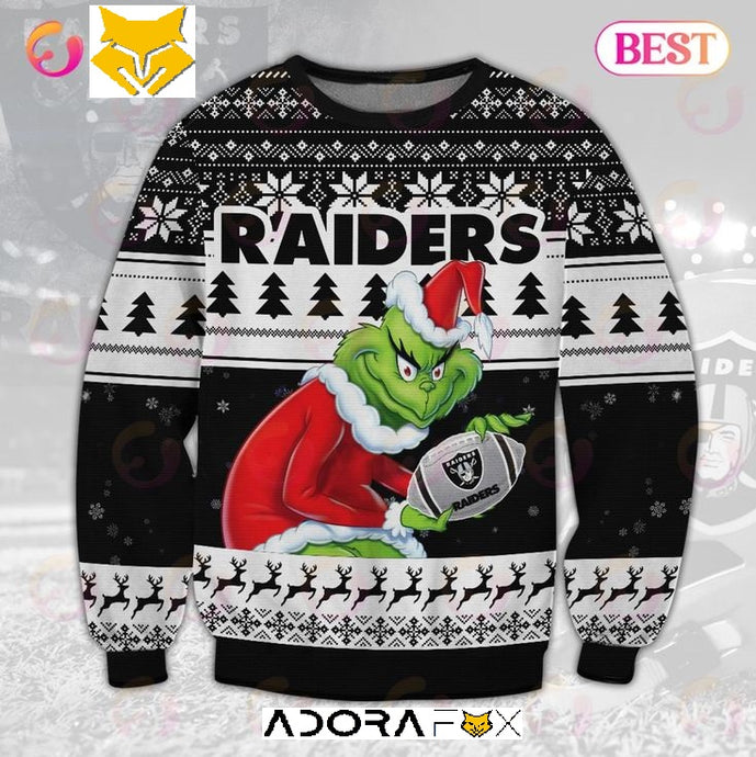 Las Vegas Raiders Grinch Ugly Christmas Sweatshirt