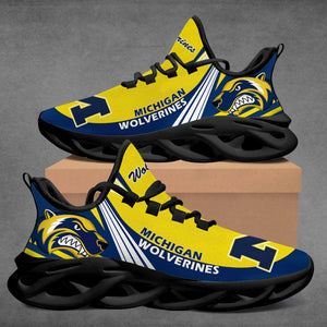 Michigan Wolverines Casual 3D Air Max Running Shoes