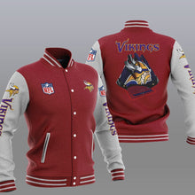 Load image into Gallery viewer, Minnesota Vikings Casual 3D Letterman Jacket