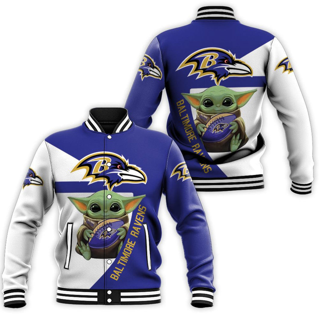 Baltimore Ravens Yoda 3D Letterman Jacket