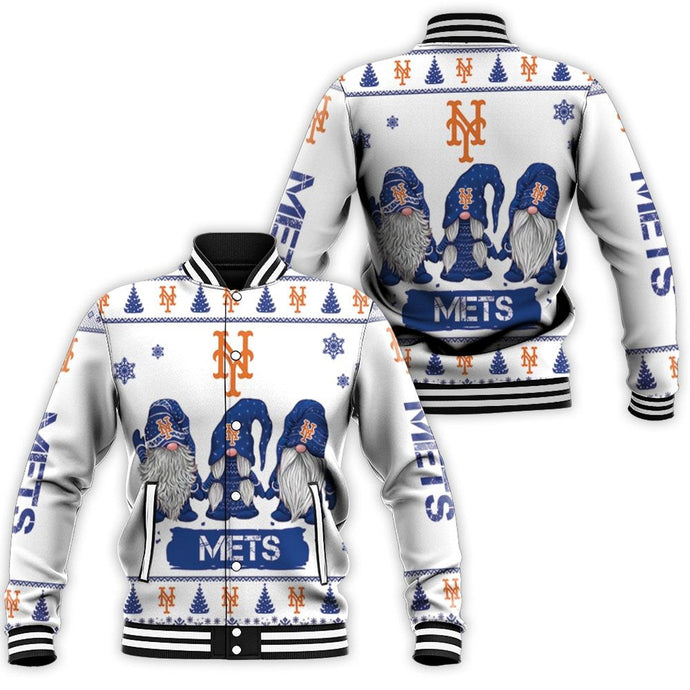 New York Mets Christmas Gnome Letterman Jacket