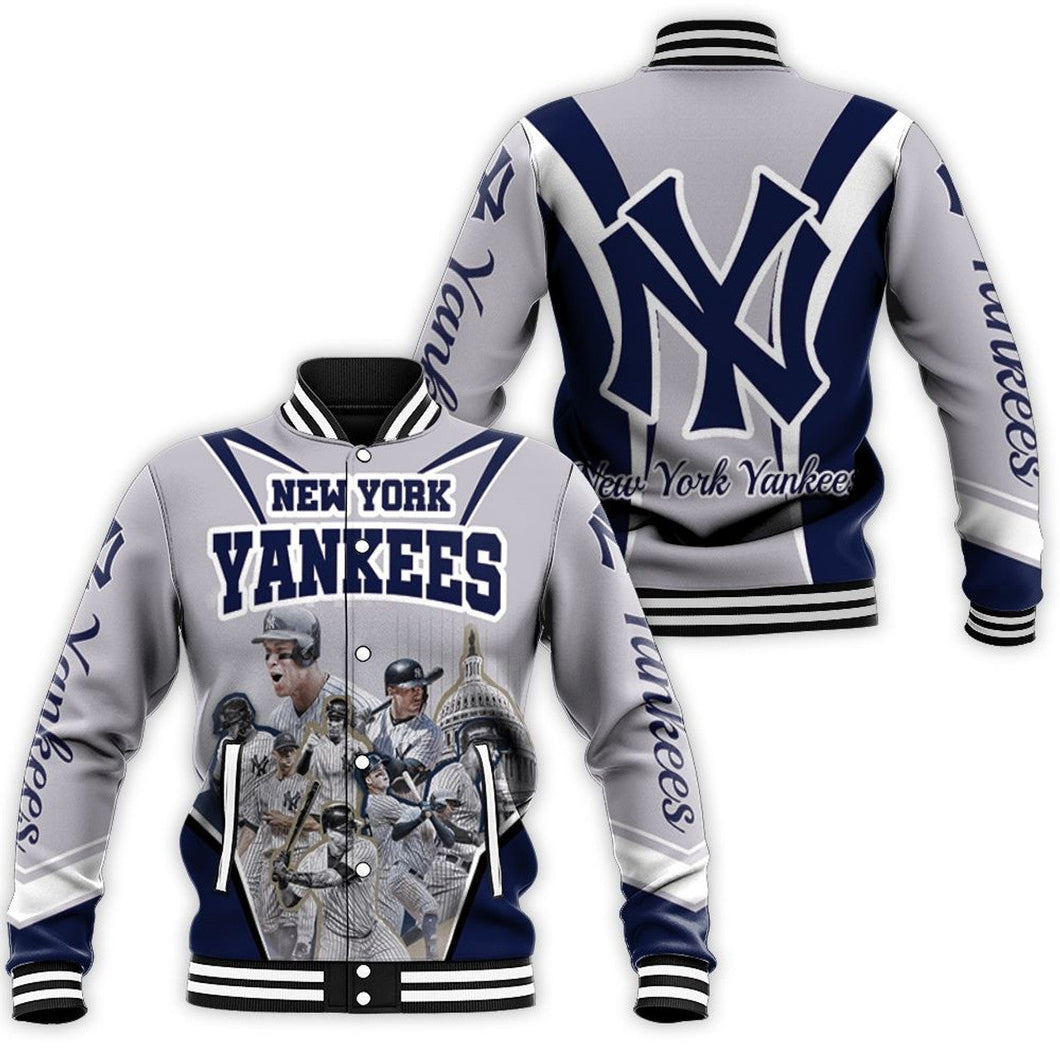 New York Yankees Line Up For Fan Letterman Jacket