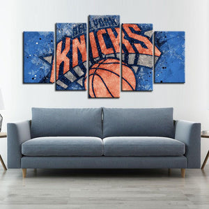 New York Knicks Techy Look 5 Pieces Wall Painting Canvas