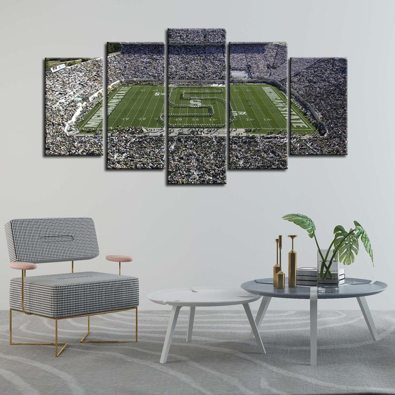 Michigan State Spartans Football Stadium 5 Pieces Painting Canvas