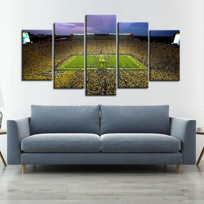 Michigan Wolverines Football Stadium 5 Pieces Painting Canvas