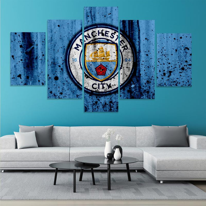 Manchester City Rough Look Wall Canvas