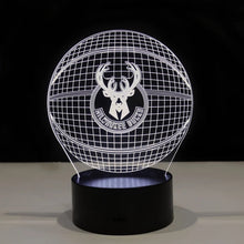 Load image into Gallery viewer, Milwaukee Bucks 3D Illusion LED Lamp