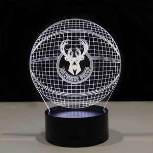 Milwaukee Bucks 3D Illusion LED Lamp