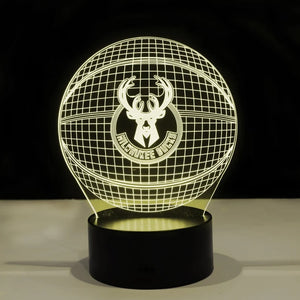 Milwaukee Bucks 3D Illusion LED Lamp