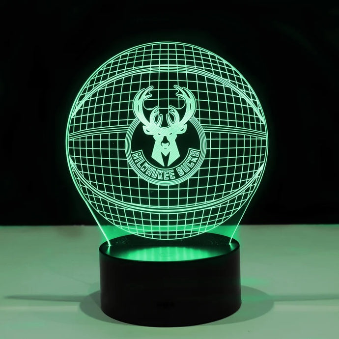 Milwaukee Bucks 3D Illusion LED Lamp