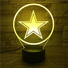 Load image into Gallery viewer, Dallas Cowboys 3D LED Lamp