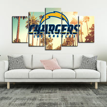 Load image into Gallery viewer, Los Angeles Chargers Palm Tress Wall Art Canvas 1