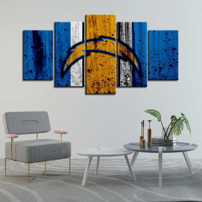Los Angeles Chargers Rough Look Wall Canvas 1