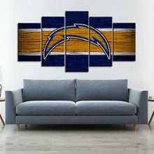 Load image into Gallery viewer, Los Angeles Chargers Wooden Look Wall Canvas 1