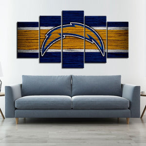Los Angeles Chargers Wooden Look Wall Canvas 1