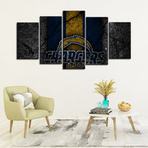 Los Angeles Chargers Rock Style Wall Canvas 1