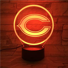Load image into Gallery viewer, Chicago Bears 3D Illusion LED Lamp