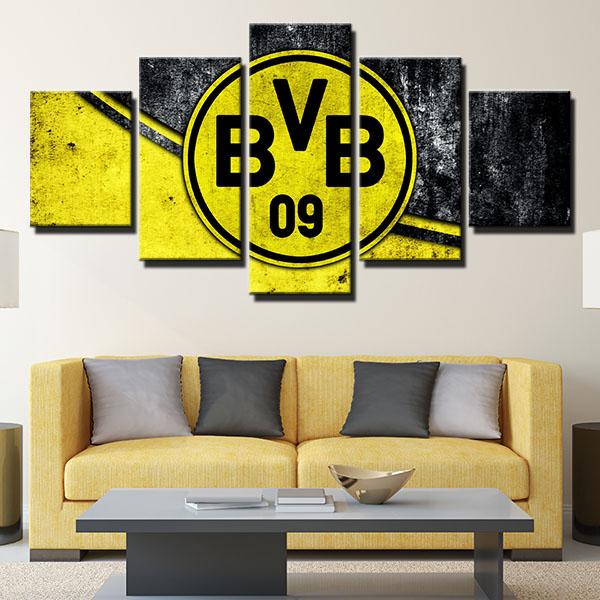 Borussia Dortmund Yellow And Black Emblem Wall Canvas