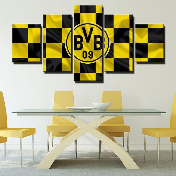 Borussia Dortmund Fabric Flag Look Wall Canvas