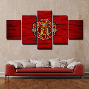 Manchester United Wooden Look Wall Canvas