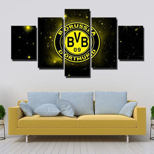 Borussia Dortmund Emblem Star Wall Canvas