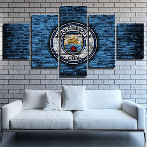Manchester City Brick Texture Wall Canvas