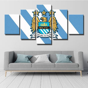 Manchester City White and Blue Wall Canvas