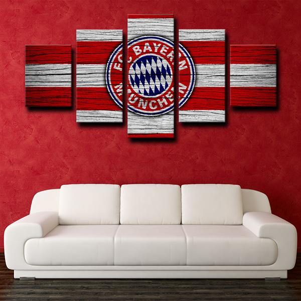 Bayern Munich Wooden Look Wall Canvas