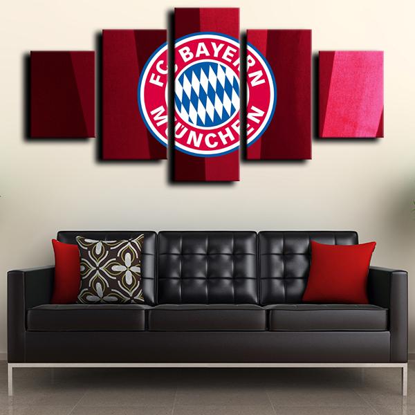 Bayern Munich Crest Red Emblem Wall Canvas
